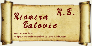 Miomira Balović vizit kartica
